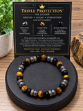 Triple Protection — The Leader | Obsidian, Tiger’s Eye & Hematite Bracelet