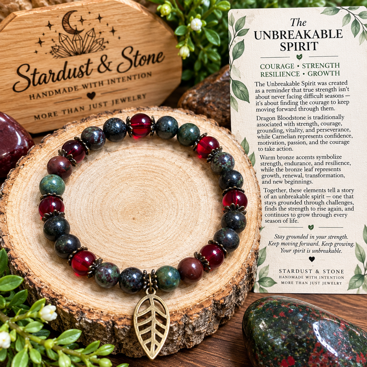 The Unbreakable Spirit | Dragon Bloodstone & Carnelian Bracelet