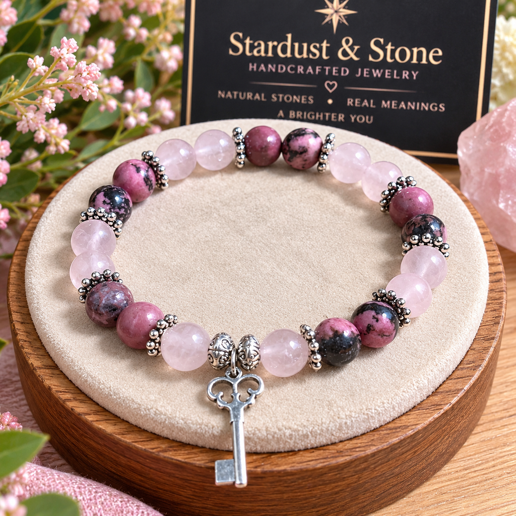 The Key Within | Rose Quartz & Rhodonite Key Bracelet
